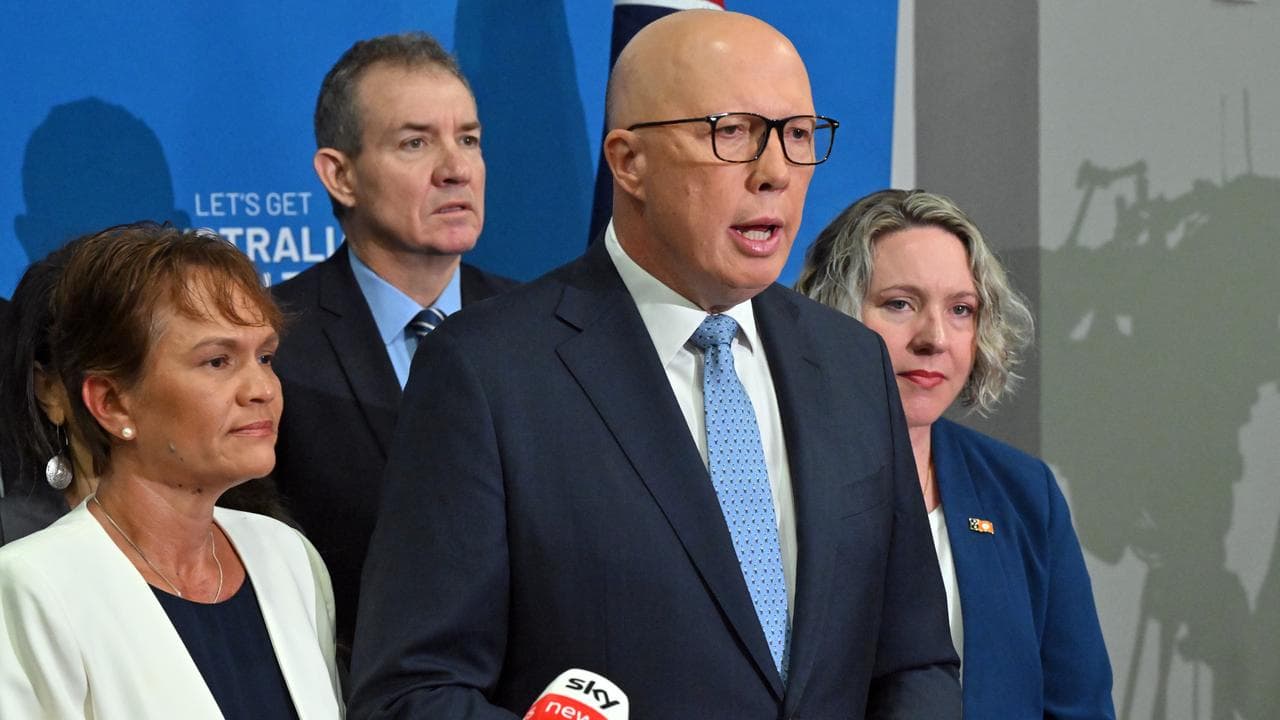 Peter Dutton at a press conference in Darwin Saturday, April 5, 2025