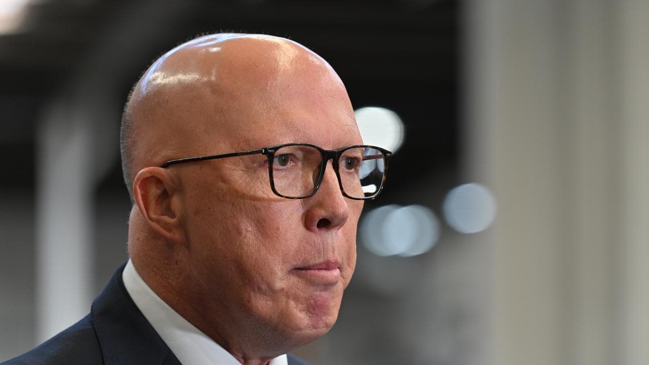 Peter Dutton at a press conference.