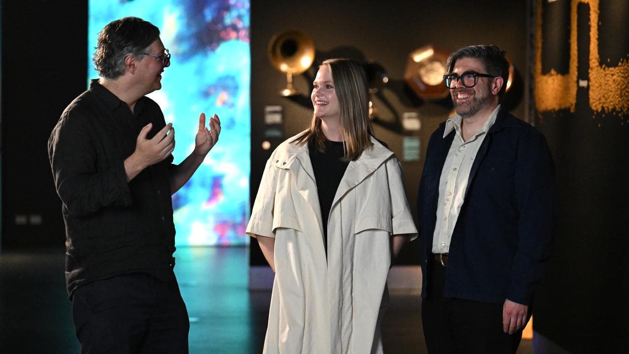 Curators Joel Stern, Emily Siddons and Eryk Salvaggio