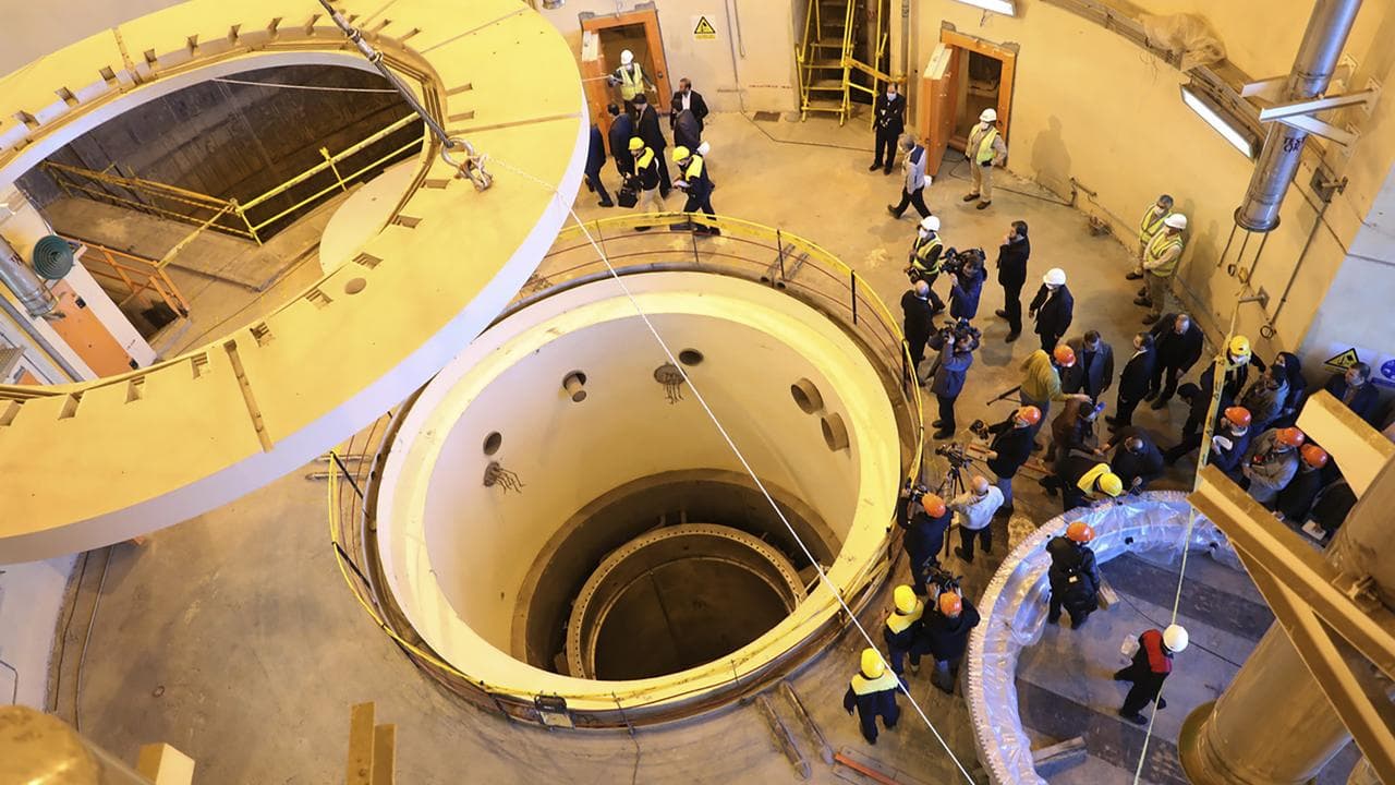 Workers at a reactor