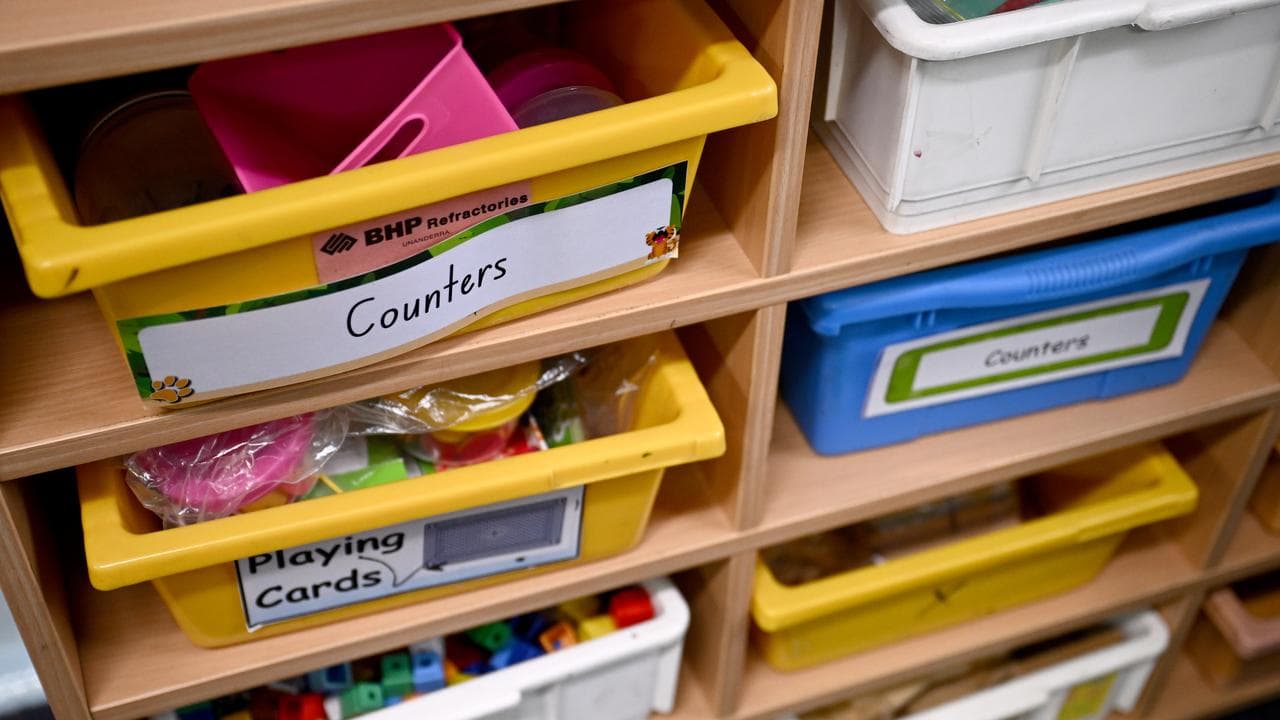 Educational supplies are seen at a primary school 