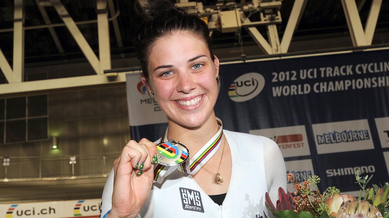 Melissa Hoskins with silver medal at world champs (file)