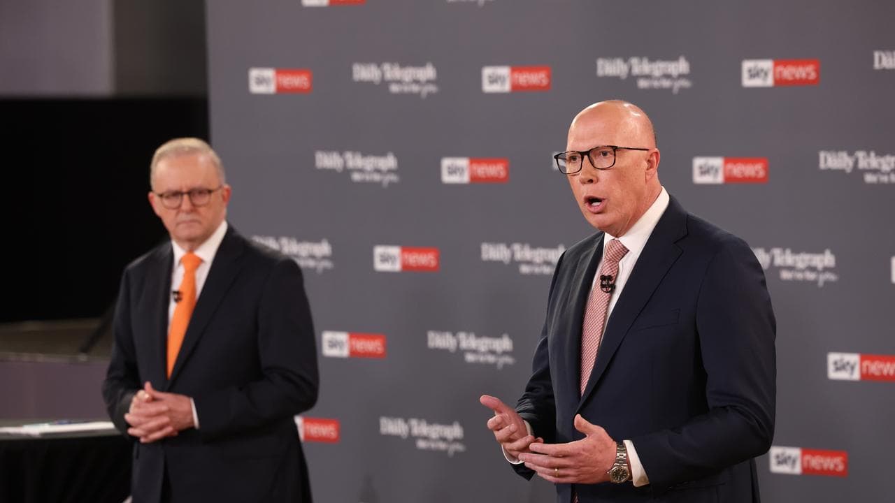 Peter Dutton speaking at the Sky News leaders' debate.