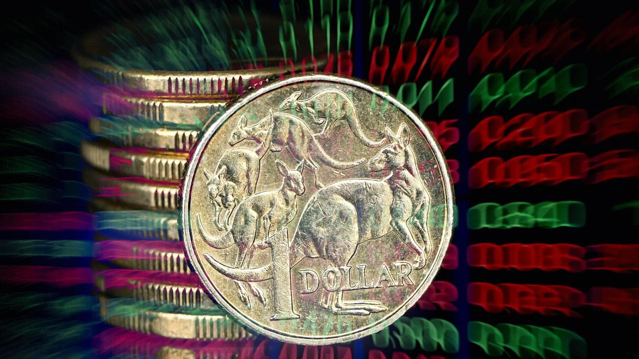 Australian currency and stock market board