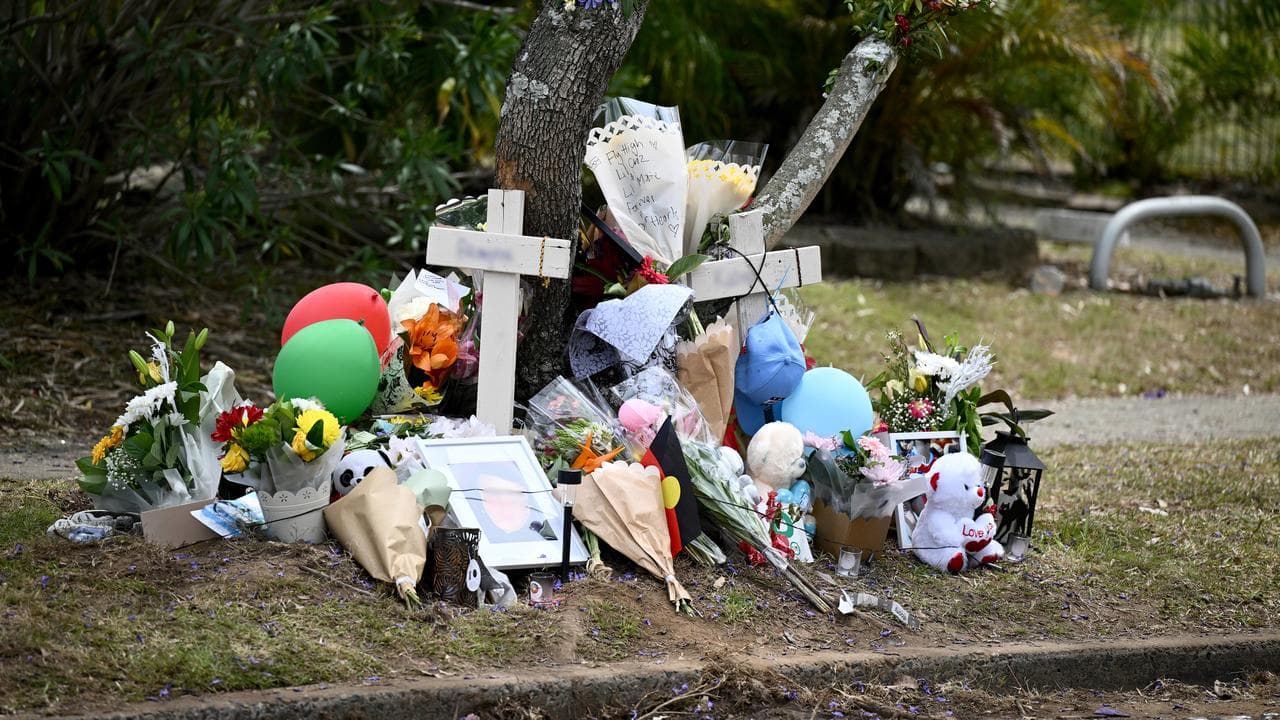 Floral tributes at the crash scene (file)