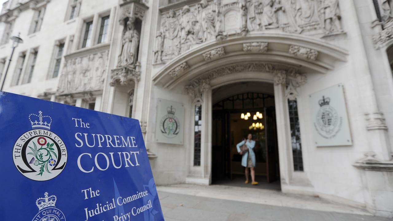 The entrance of the Supreme Court in London