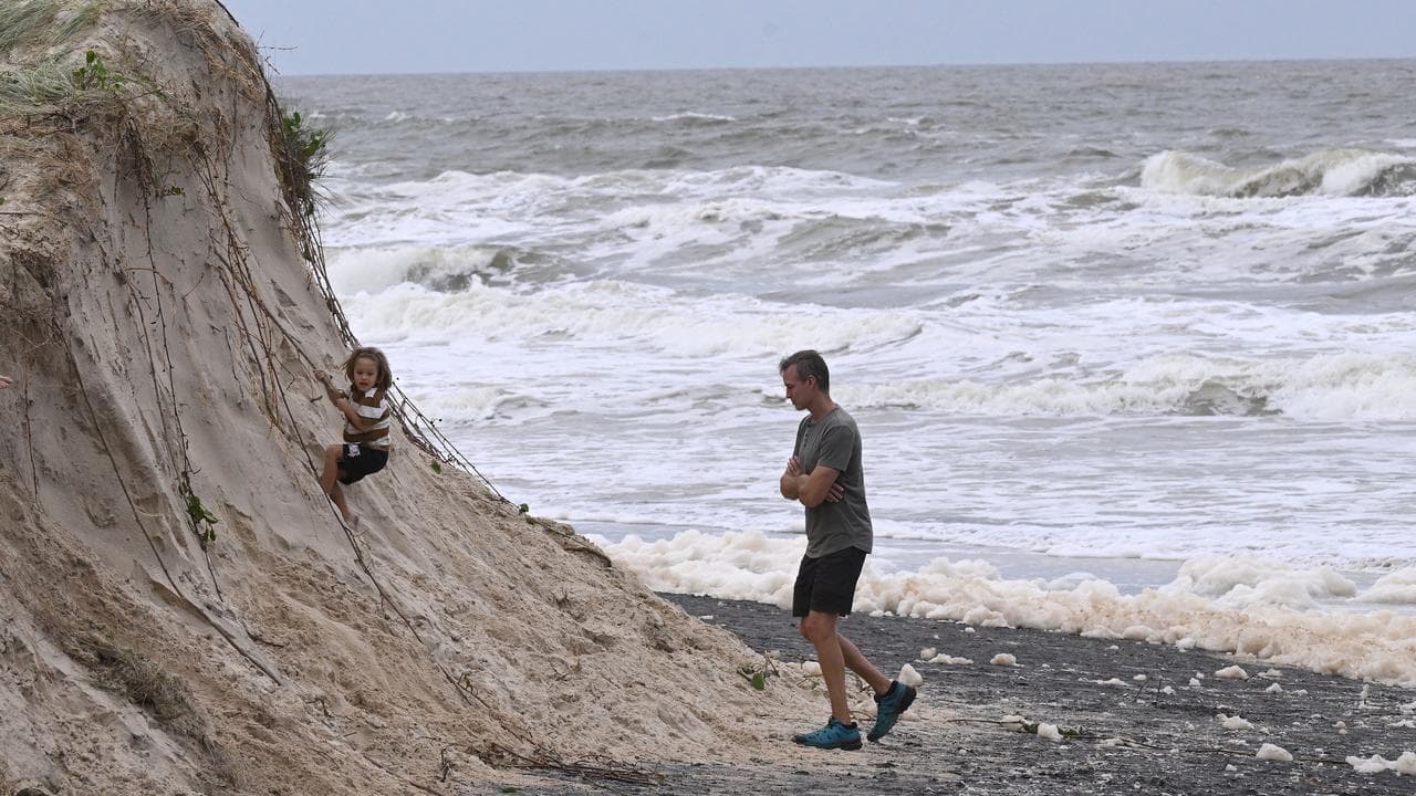 Beach erosion on the Gold Coast, from ex-tropical cyclone Alfred