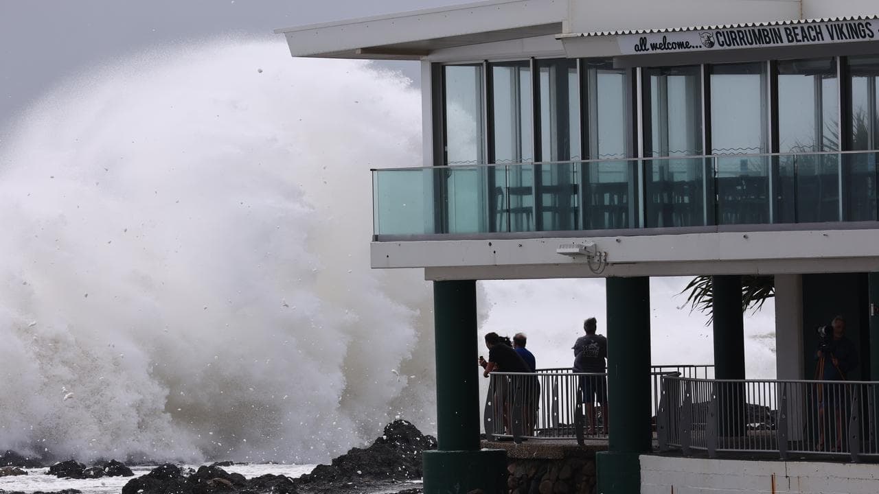 A large wave on the Gold Coast during Tropical Cyclone Alfred.