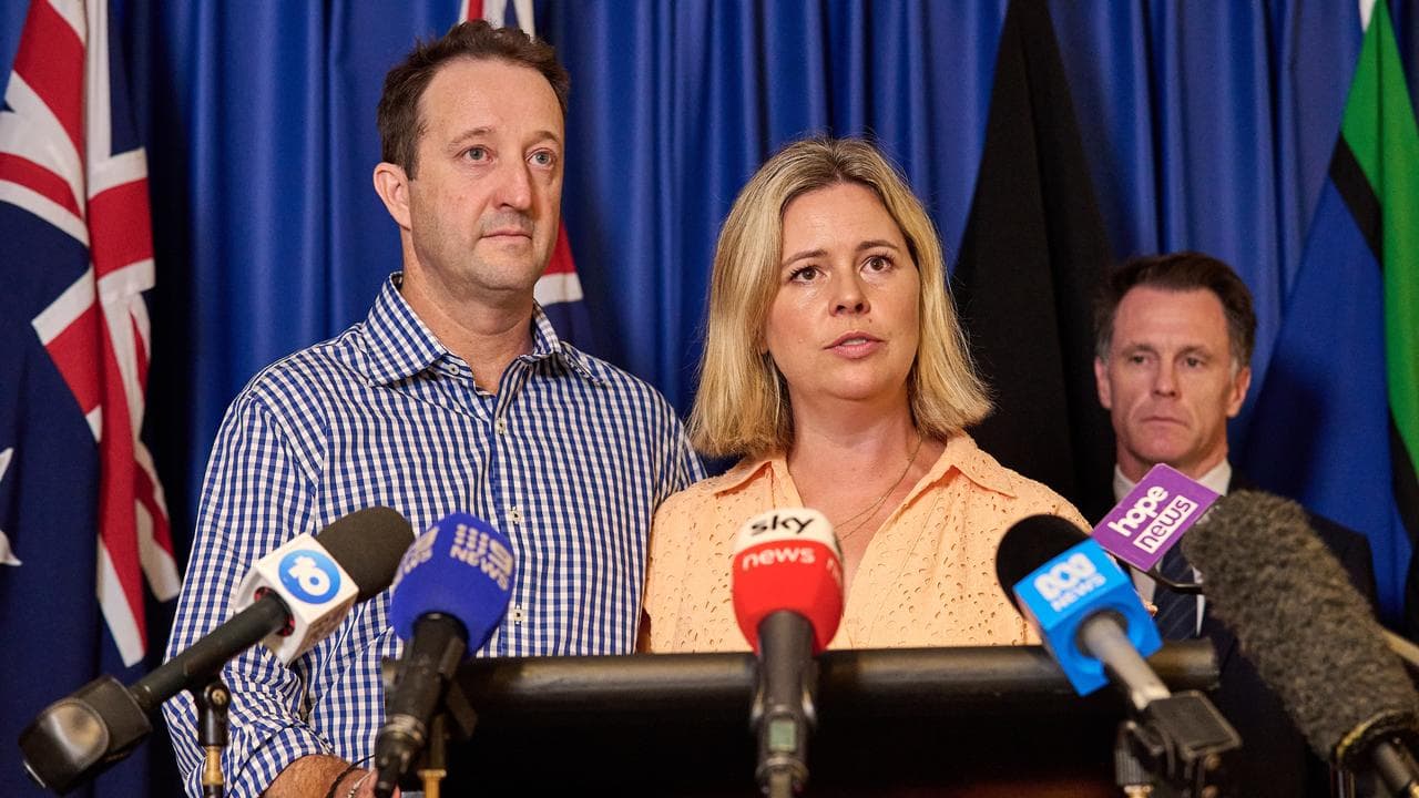 Elouise and Danny Massa speaking to media