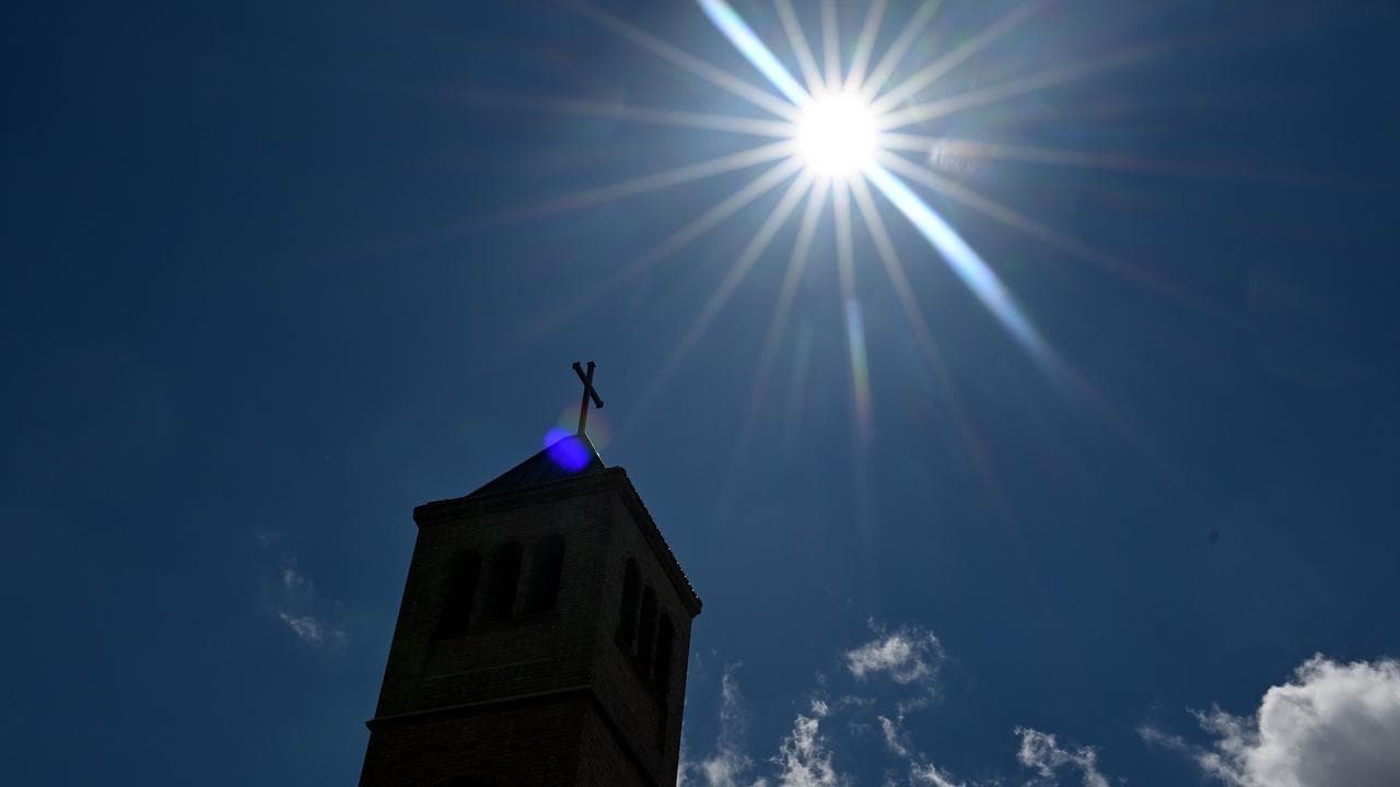 Sun shining over Saint Christopher’s Cathedral in Canberra