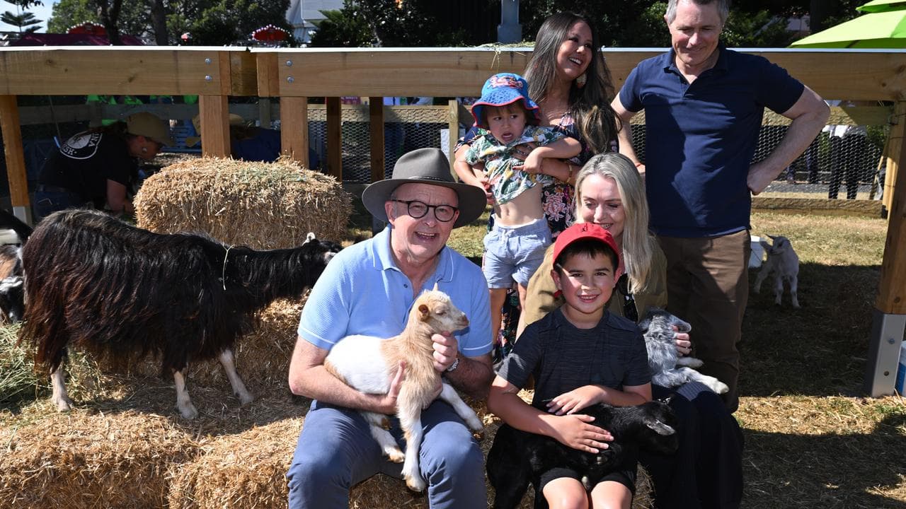 Anthony Albanese, Jodie Haydon and Jason Clare at Royal Easter Show