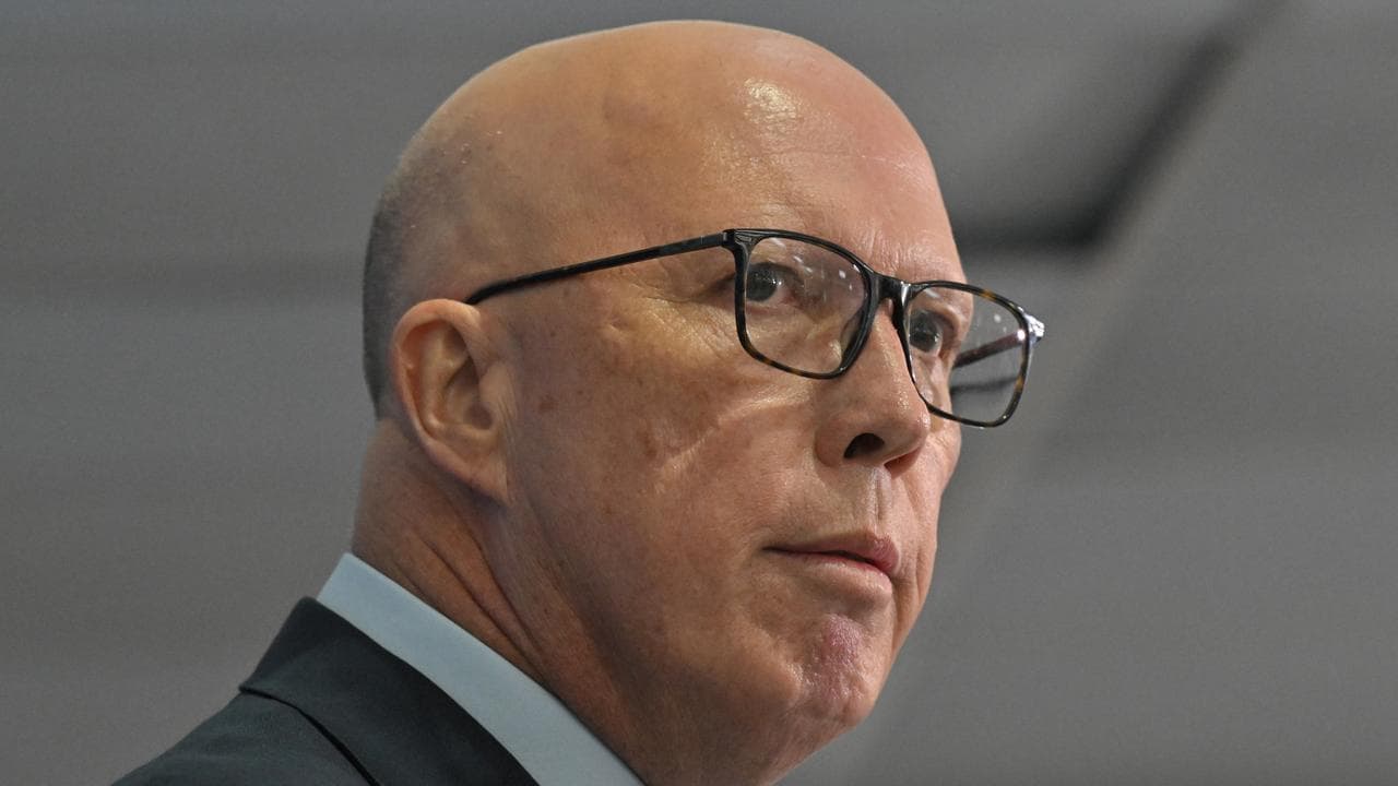 Opposition Leader Peter Dutton at a press conference