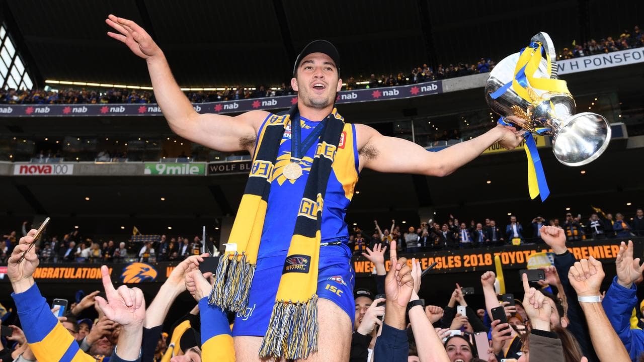 Tom Barrass of the Eagles