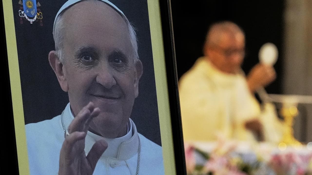 Photo of Pope Francis at the Metropolitan Cathedral in Mexico City