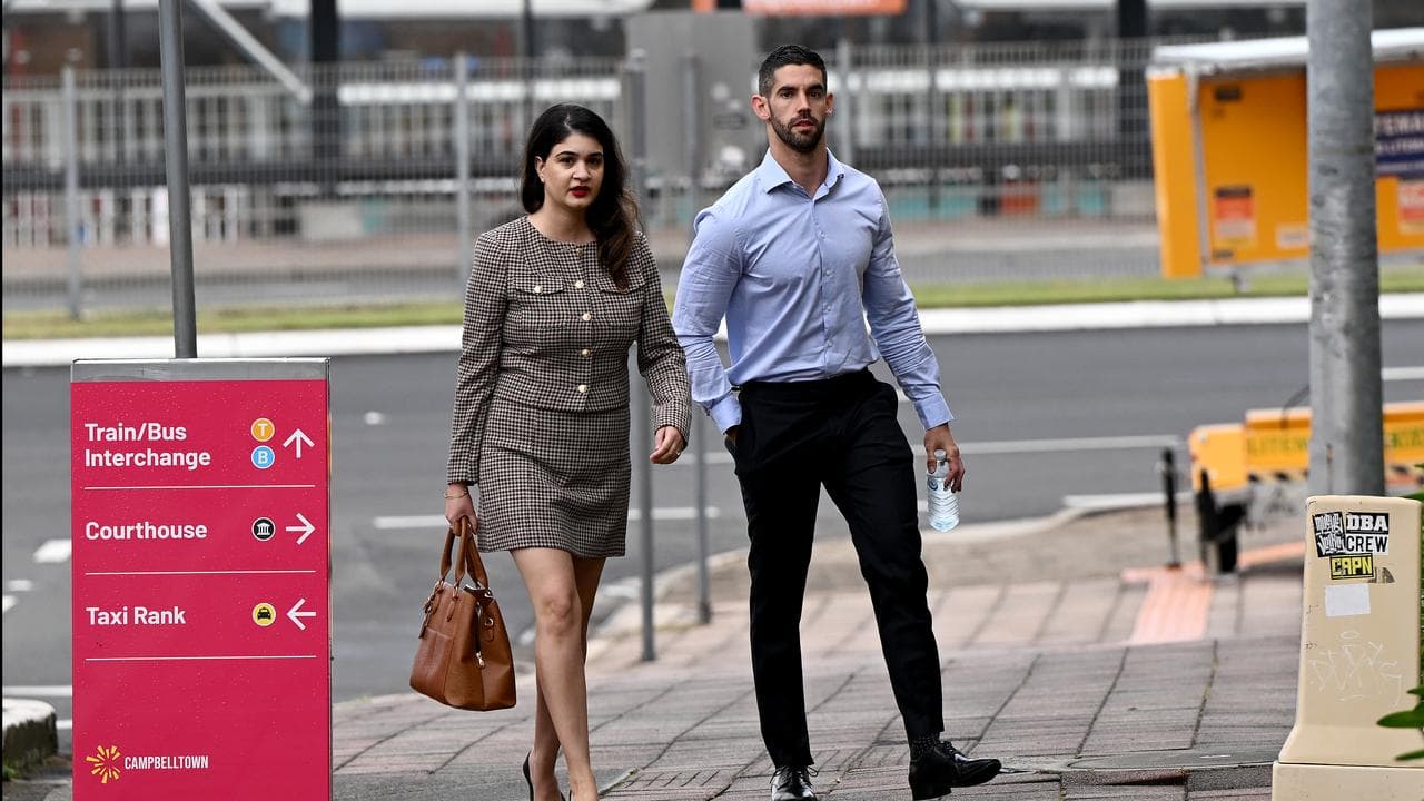 Ryan Donnelly (right) arrives at the Campbelltown Local Court