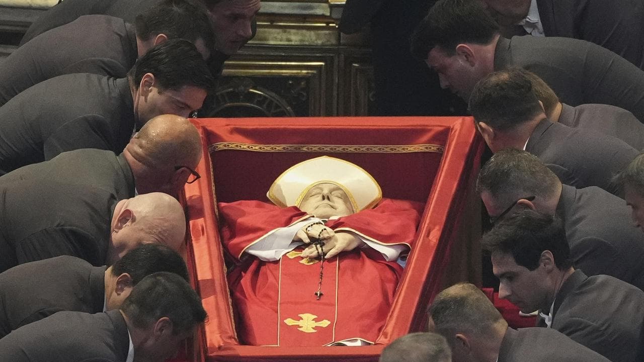 Pope Francis's body is placed into St Peter's Basilica at the Vatican