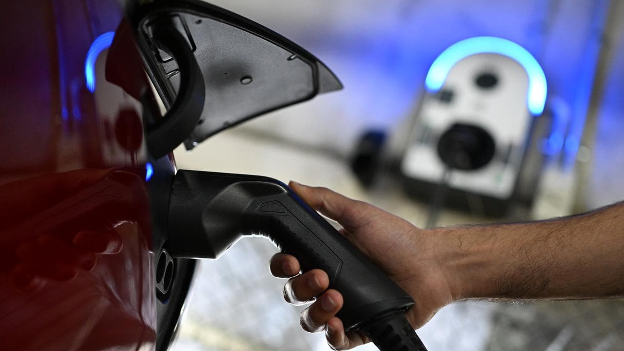 An EV charging station