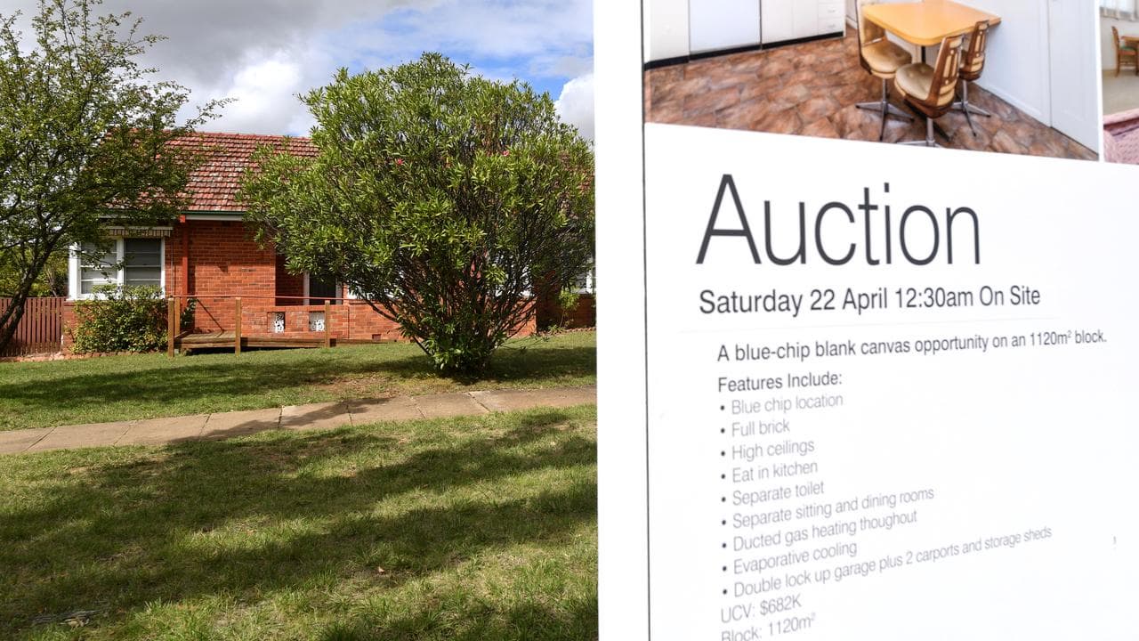 A real estate advertising board in Canberra, April 4, 2017