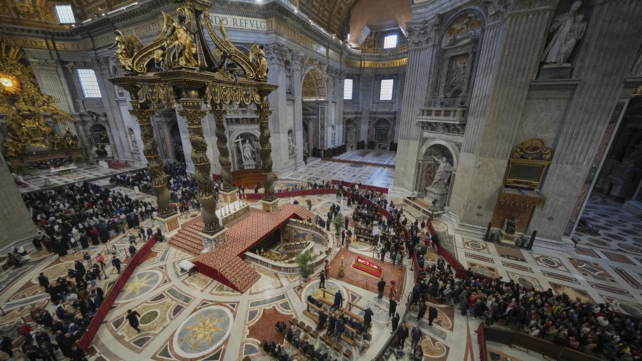 Faithful pay their respects to Pope Francis at St Peter's Basilica