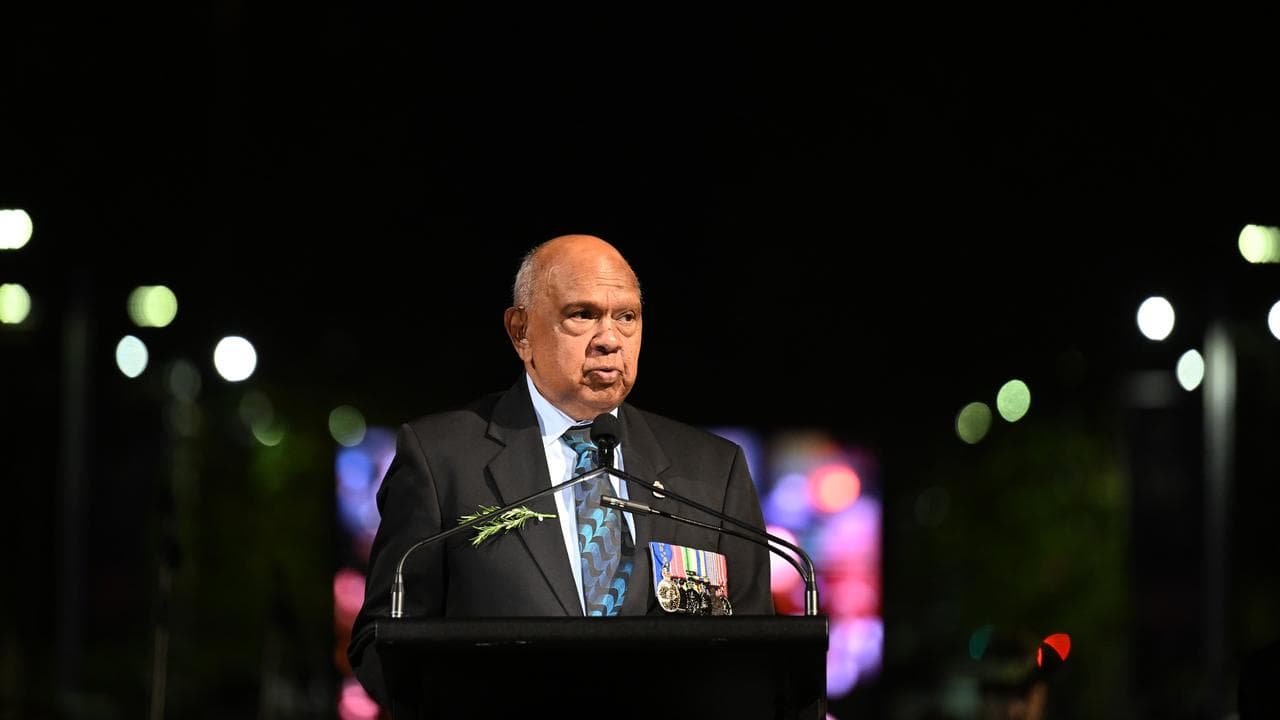 Harry Allie at the Anzac Day dawn service