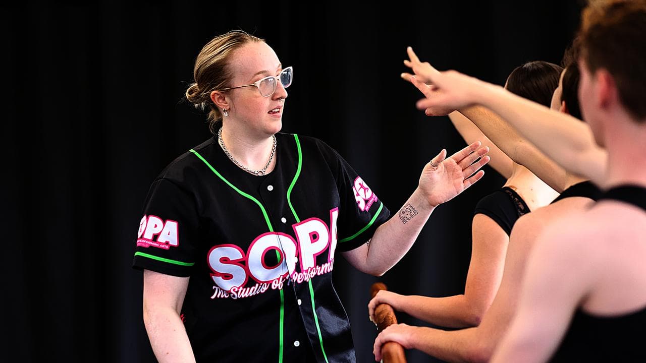 Instructor Zoe Lennon during a dance class