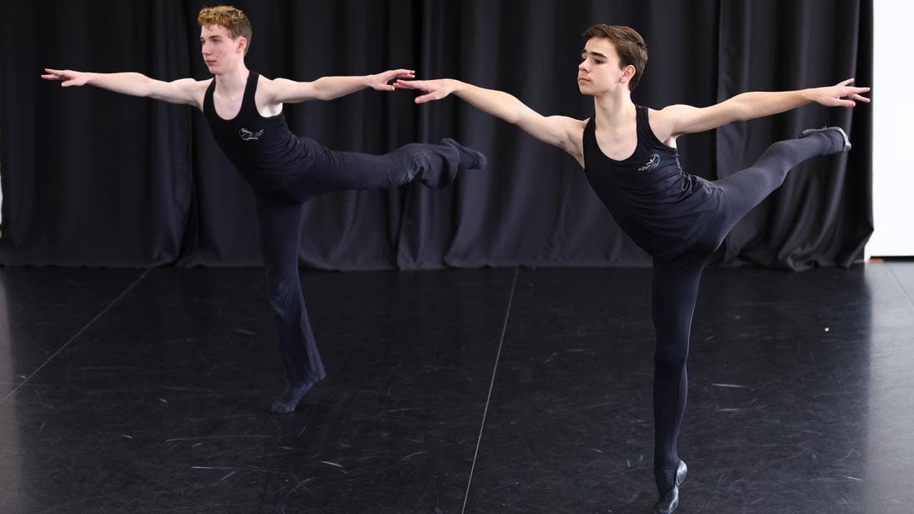 Jaedyn Lovelock and Ryan Barry during a dance class