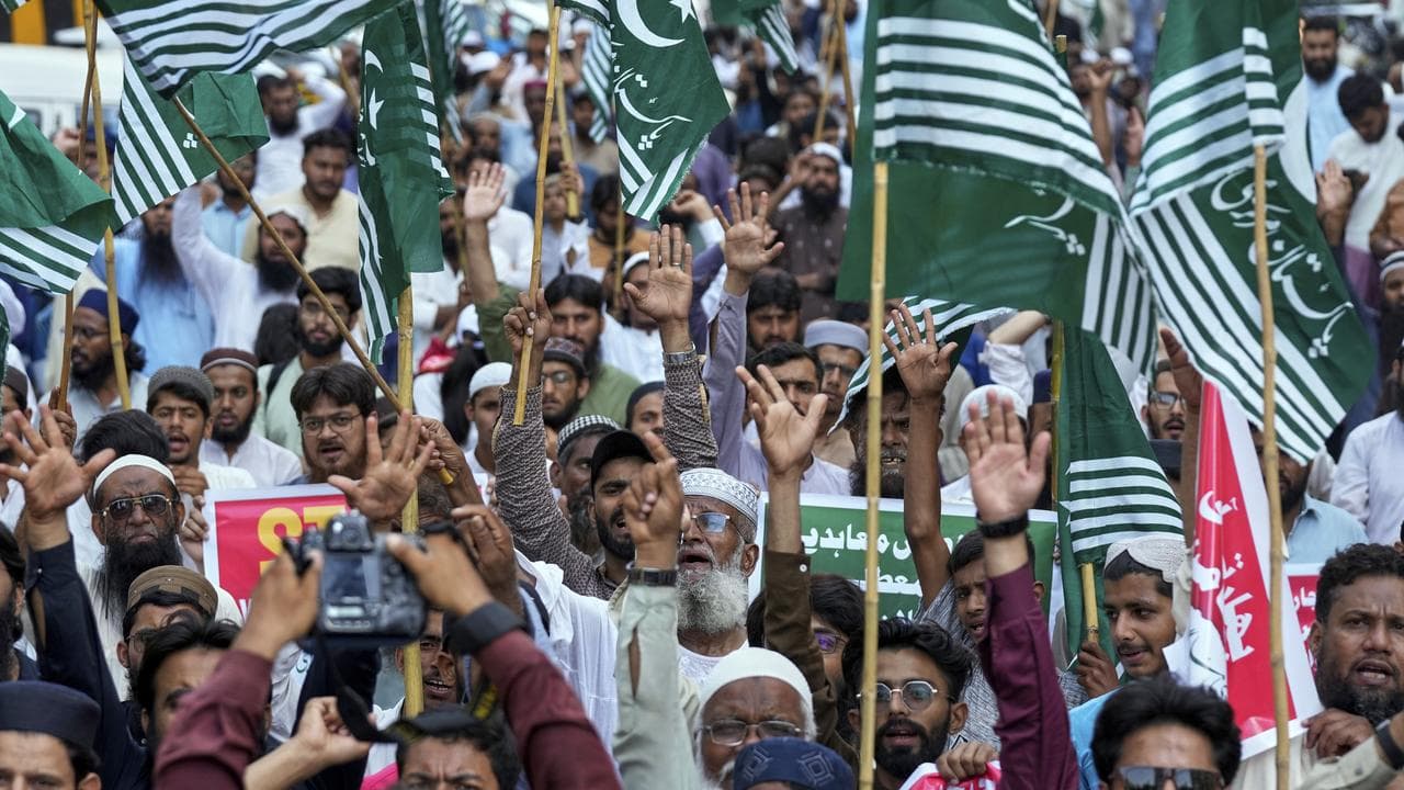 Protest in Islamabad against India's suspension of a water treaty