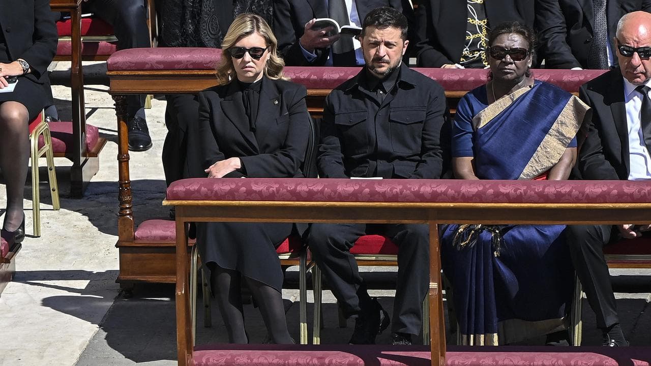 Ukraine's President Volodymyr Zelenskiy with his wife Olena.