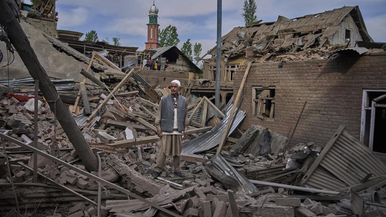 The blown-up family home of Ahsan Ul Haq Shiekh