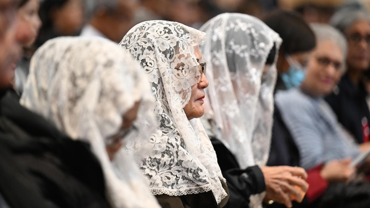 Parishioners at the special mass at St Patrick's in Parramatta.