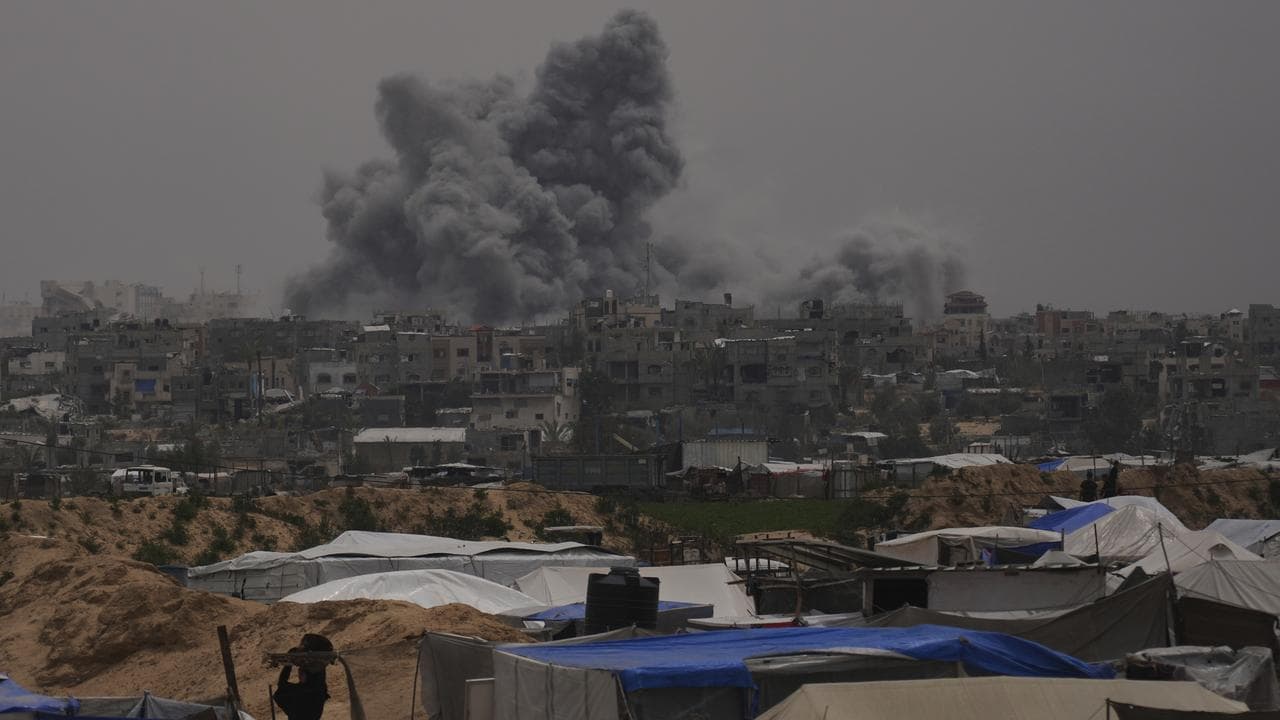 Smoke rises to the sky following an Israeli bombardment in Gaza