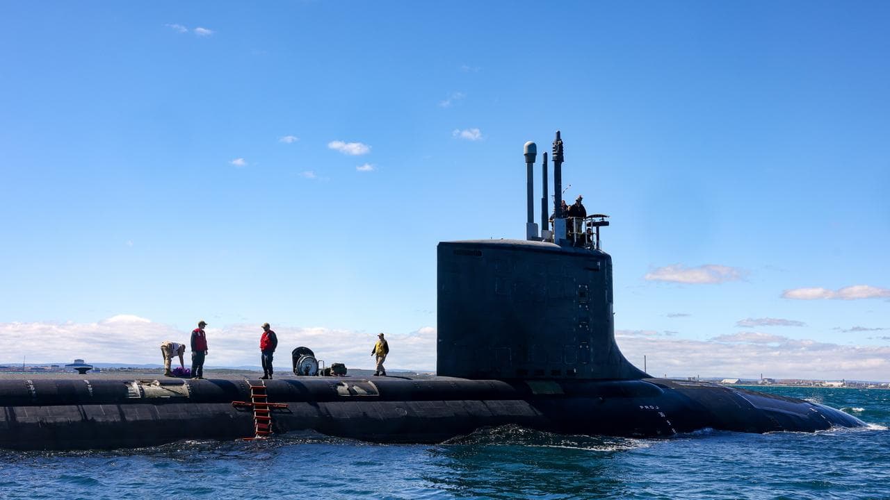 A US nuclear-powered submarine seen off the coast of WA.