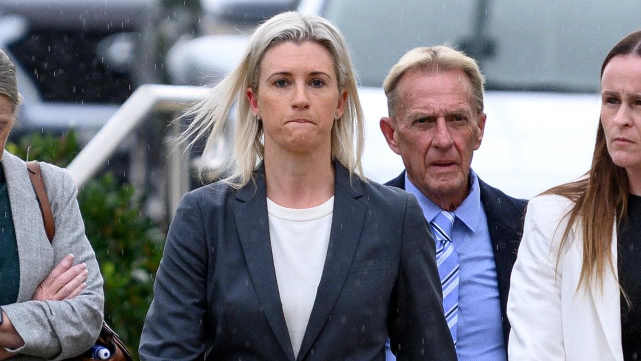 Amy Scott arrives at the Lidcombe Coroners Court