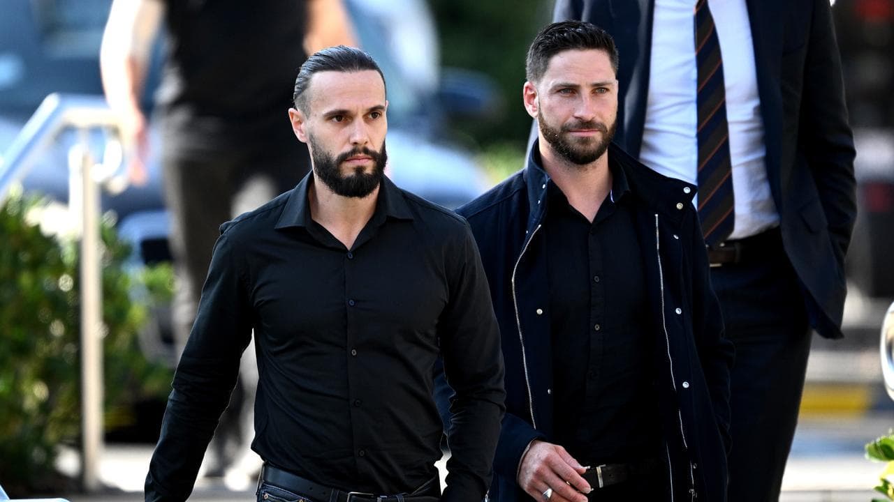 Silas Despreaux (left) and Damien Guerot arrive at the Coroners Court