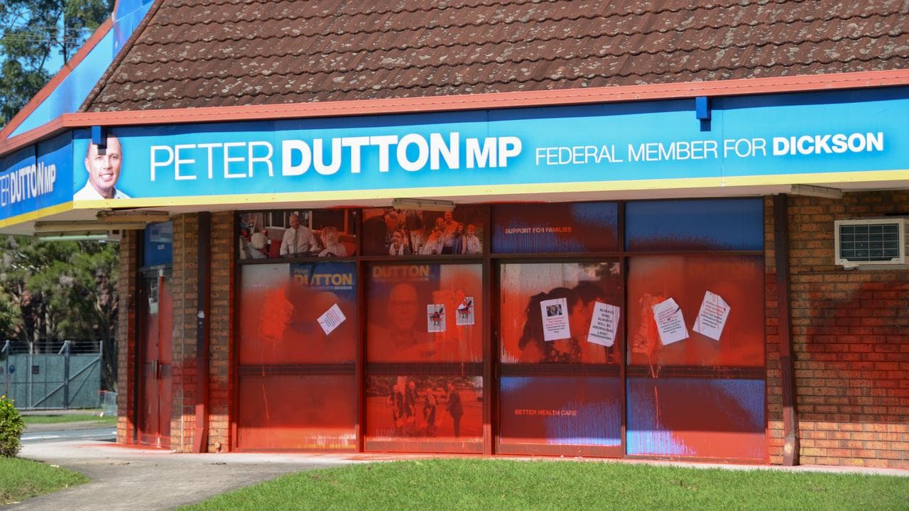 Vandalism at Peter Dutton's electorate office in Brisbane
