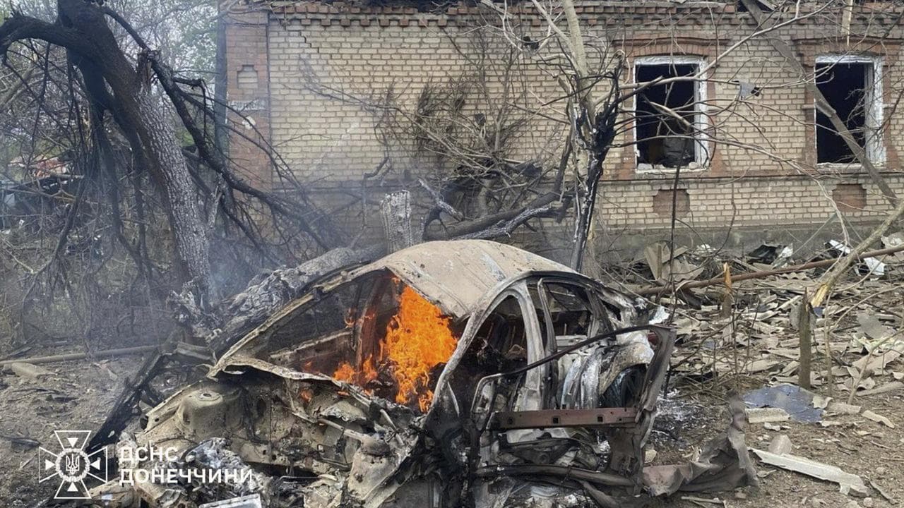 Damage in the Donetsk region