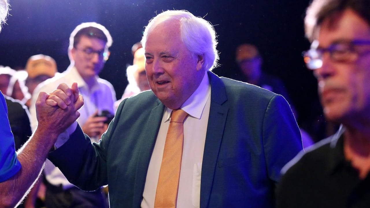 Trumpet of Patriots chair Clive Palmer at the campaign launch