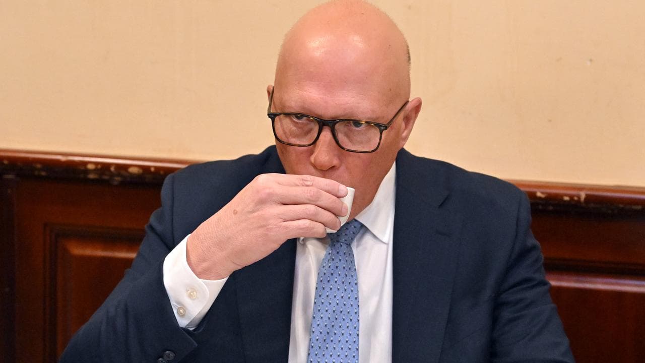 Opposition leader Peter Dutton at a Chinese restaurant in Melbourne