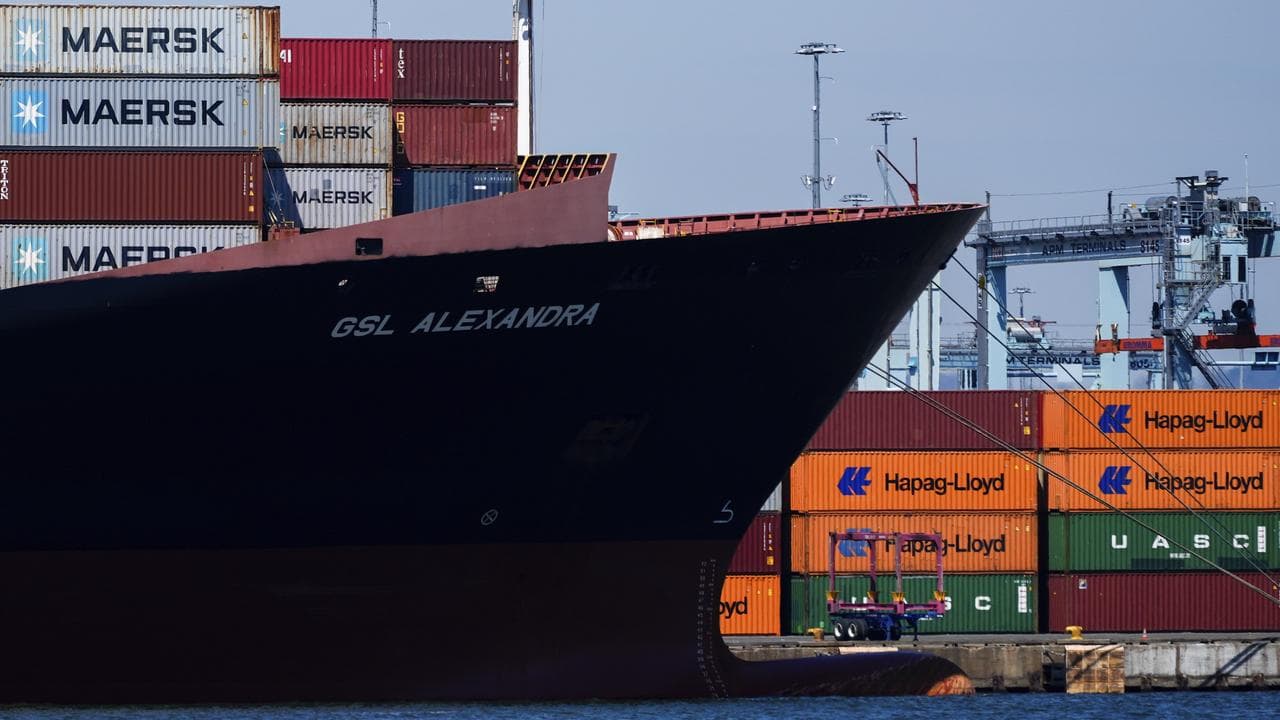 Shipping containers at Port Newark, New Jersey