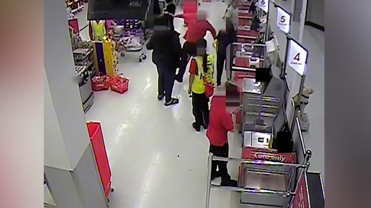 Image of a violent shopper in a Coles store