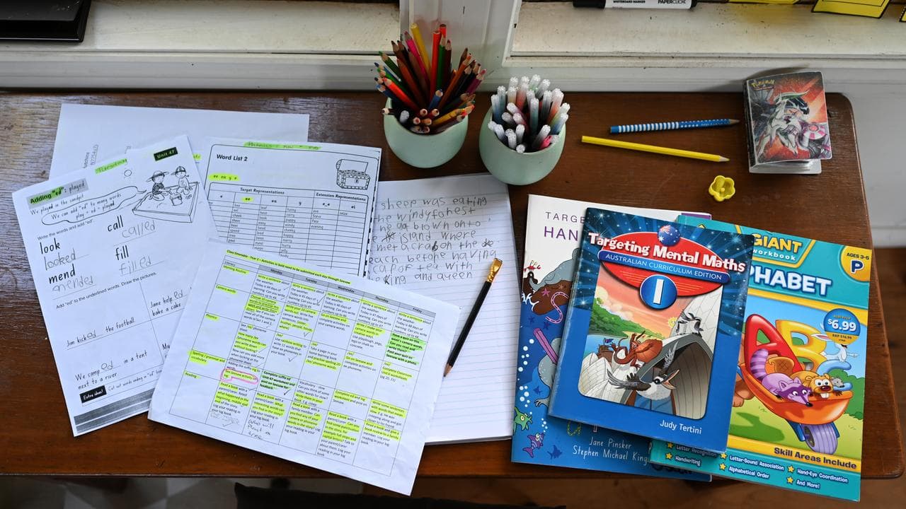 School work on a desk (file image)