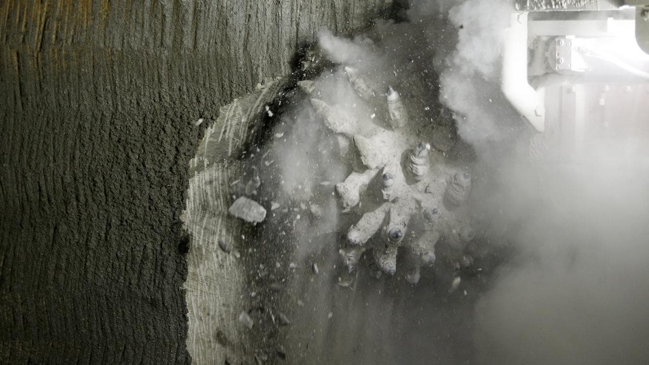 A road header inside the Western Harbour Tunnel Stage 2, in Sydney