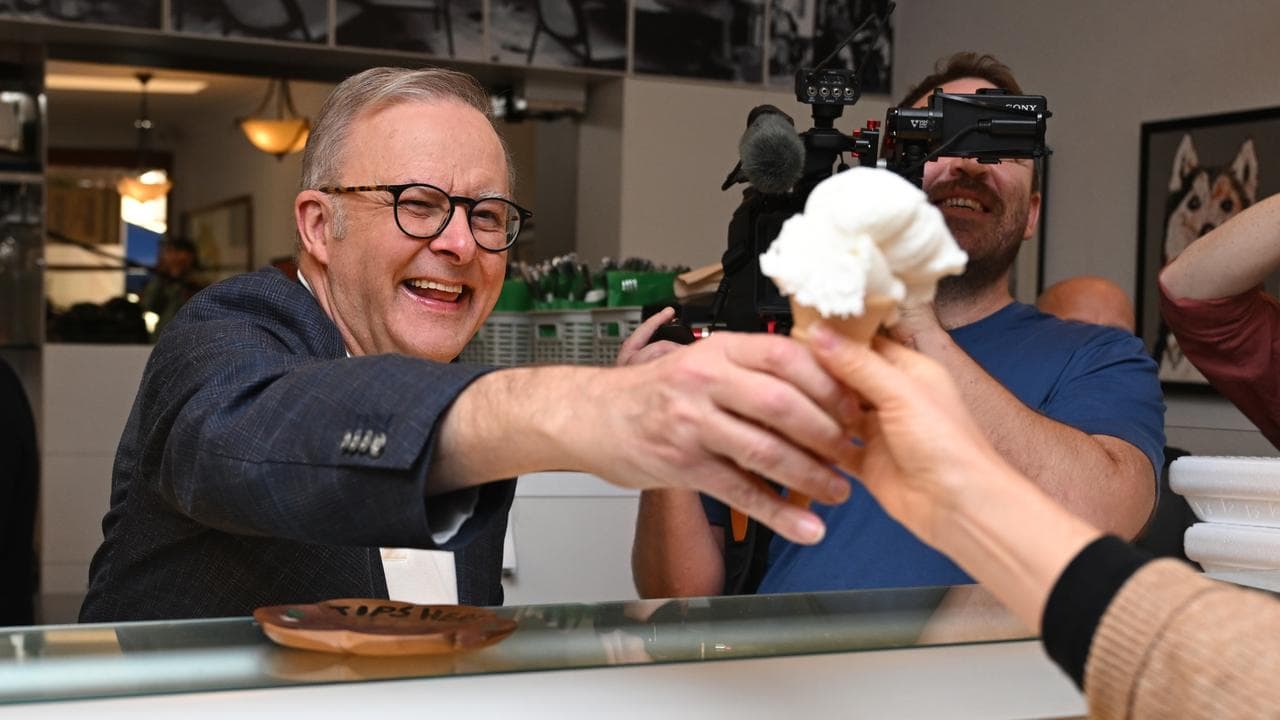 Anthony Albanese with icecream