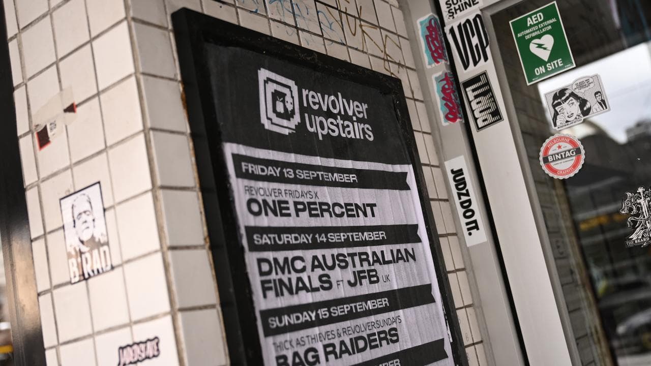 Signage at Revolver Upstairs (file)