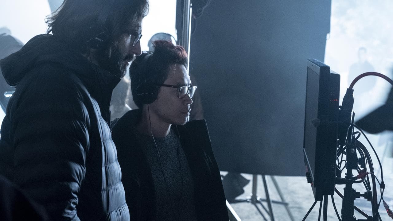 Film director at work on a set