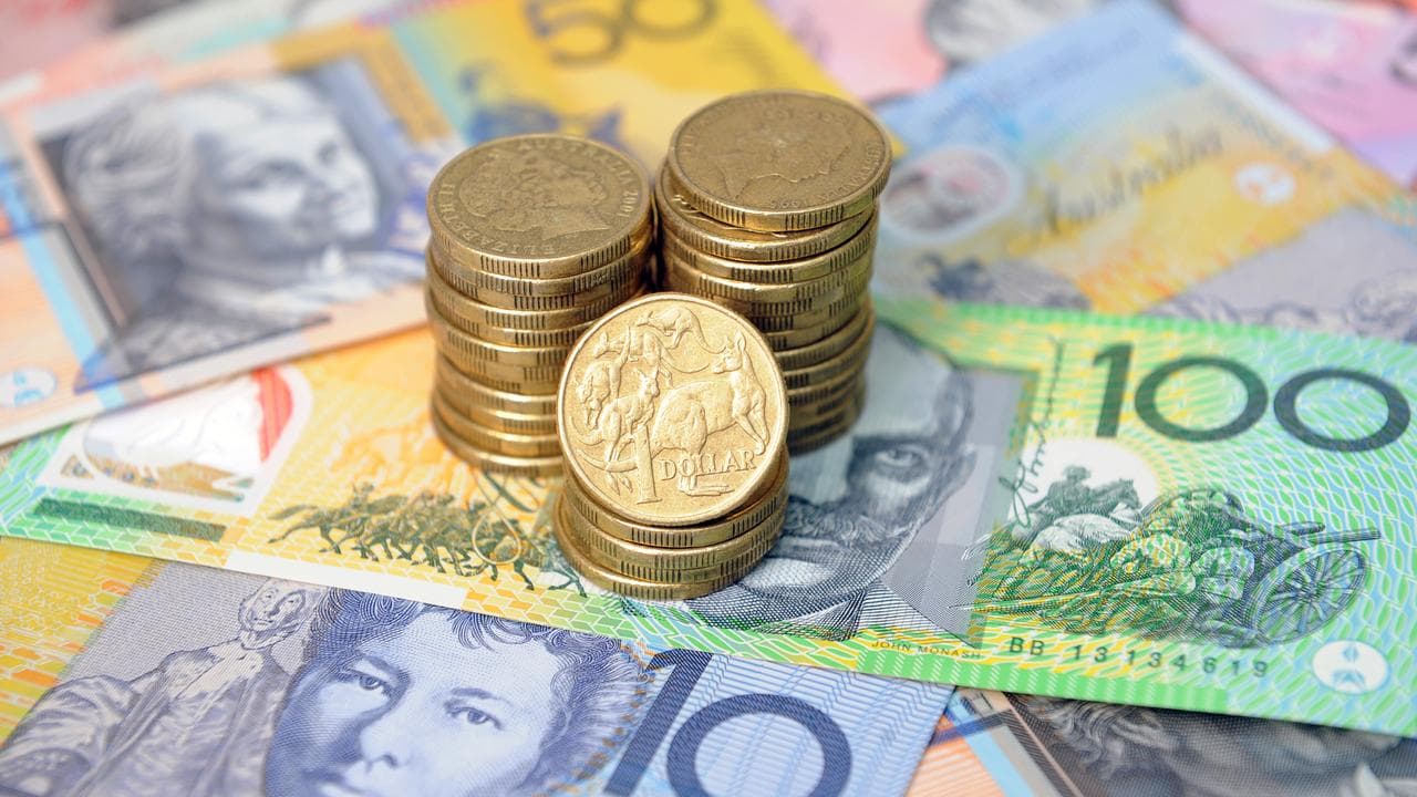 Australian dollar notes and coins.