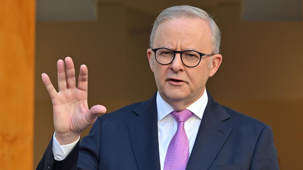 Prime Minister Anthony Albanese speaks to the media