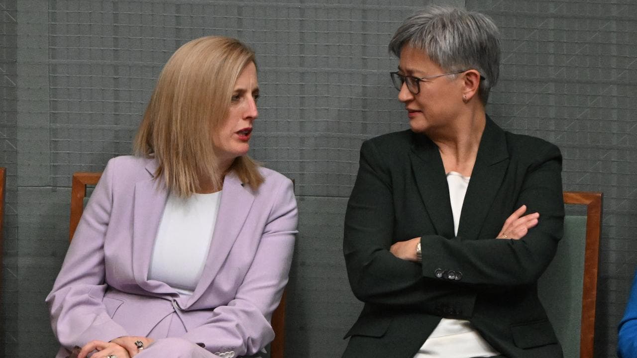 Labor ministers Katy Gallagher and Penny Wong in parliament