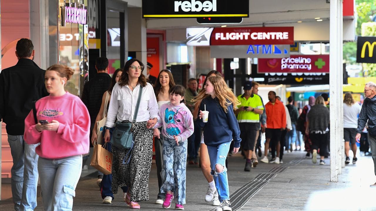 Shoppers in the Brisbane CBD