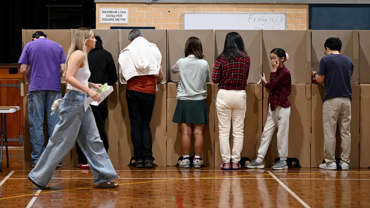 People voting at a Sydney polling booth on election day